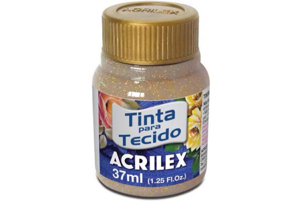 TINTA TECIDO GLITTER 37ML OURO ACRILEX